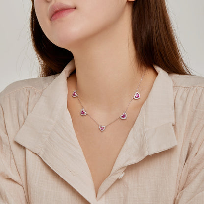 ˇStella JewelryˇSparkling Five Heart Necklace