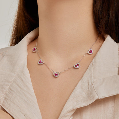 ˇStella JewelryˇSparkling Five Heart Necklace