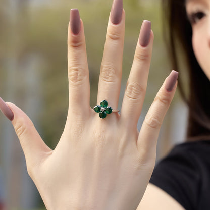 ˇStella JewelryˇFour-Leaf Clover Eight-Pointed Star Ring