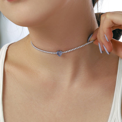ˇStella JewelryˇSparkling Tennis Heart Cut Necklace