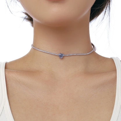 ˇStella JewelryˇSparkling Tennis Heart Cut Necklace