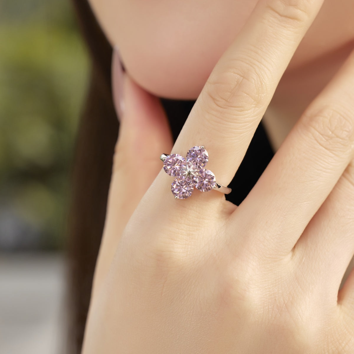 ˇStella JewelryˇFour-Leaf Clover Eight-Pointed Star Ring