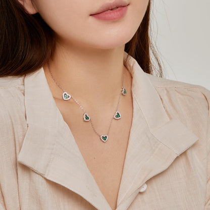 ˇStella JewelryˇSparkling Five Heart Necklace