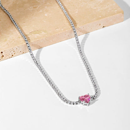 ˇStella JewelryˇSparkling Tennis Heart Cut Necklace