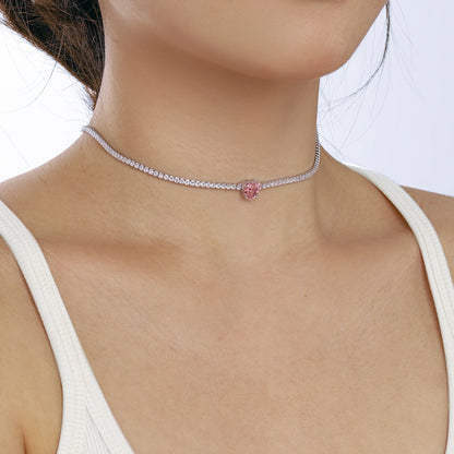 ˇStella JewelryˇSparkling Tennis Heart Cut Necklace