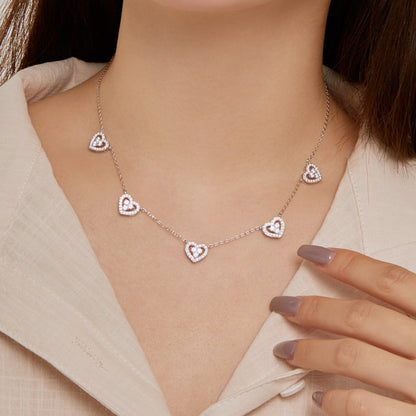 ˇStella JewelryˇSparkling Five Heart Necklace