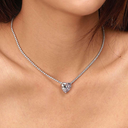 ˇStella JewelryˇVersatile Colorful Sweet Heart-Shaped Tennis Necklace
