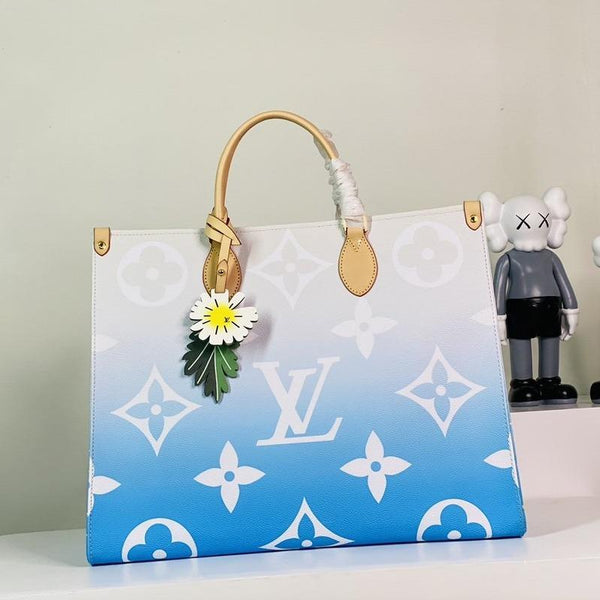 ONTHEGO GM 41 BLAUES MONOGRAMM-RIESEN-BESCHICHTETES CANVAS 
