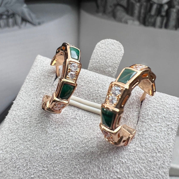 ˇStella JewelryˇSERPENTI MALACHIT ROTGOLD-OHRRINGE