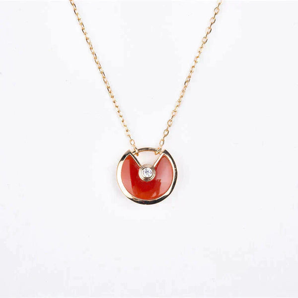 ˇStella JewelryˇAMULETT GOLD KARNEOL ONYX HALSKETTE