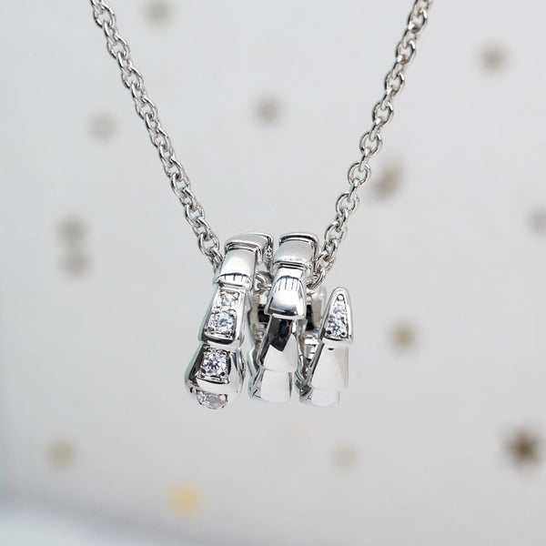 ˇStella JewelryˇSERPENTI SILVER NECKLACE DIAMOND