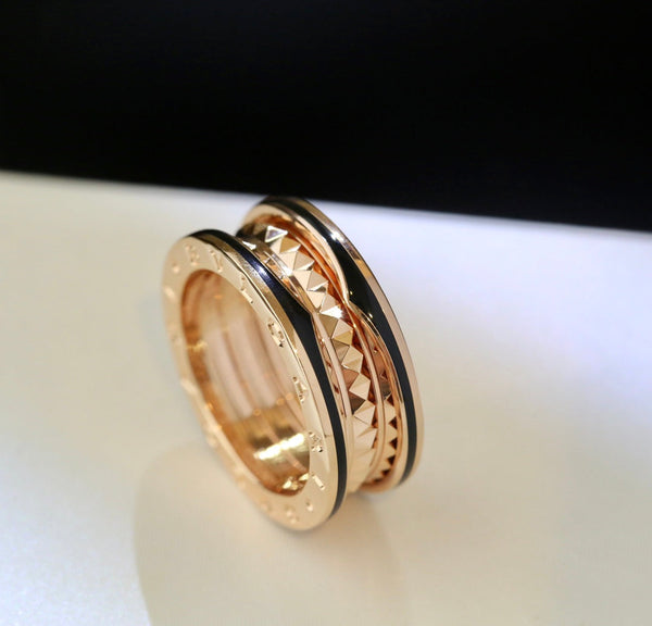 ˇStella JewelryˇZERO 1 PINK GOLD BLACK CERAMIC RING