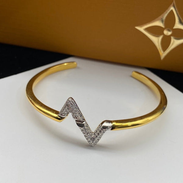 ˇStella JewelryˇVOLTE UPSITE DOWN DIAMOND GOLD OPEN BRACELET