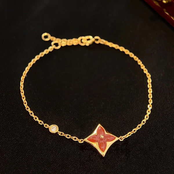 ステラジュエリー カラースター カーネリアン ピンクゴールド ダイヤモンド ブレスレット
