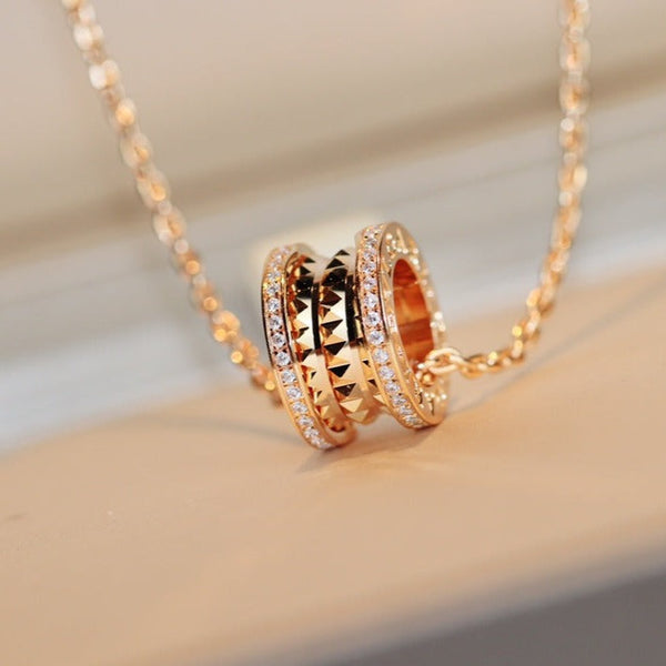 ˇStella JewelryˇZERO 1 ROCK PEDANT PINK GOLD NECKLACE