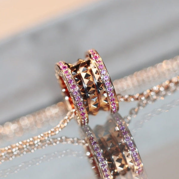 ˇStella JewelryˇZERO 1 ROCK PINK GOLD PINK DIAMOND NECKLACE
