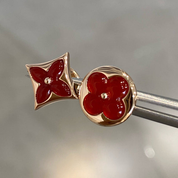 ˇStella JewelryˇStern- und Sonnen-Ohrstecker aus Roségold mit Karneol