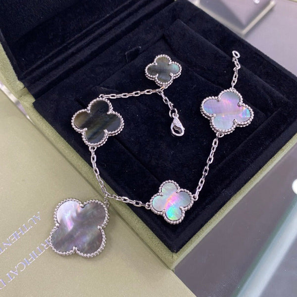 ステラジュエリー クローバー 5モチーフ ダークモップ ブレスレット
