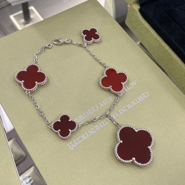ˇStella JewelryˇCLOVER 5 MOTIFS CARNELIAN BRACELET