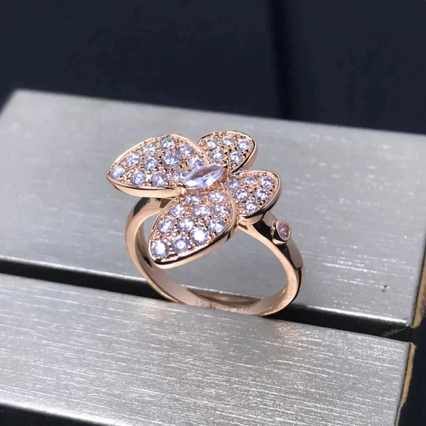 ˇStella JewelryˇSCHMETTERLINGSRING AUS ROTGOLD MIT DIAMANTEN
