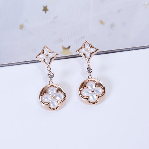 ˇStella JewelryˇStern- und Sonnen-Ohrringe aus Roségold mit Mops-Anhänger