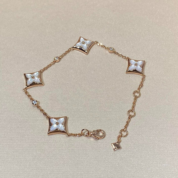 ステラジュエリー スター4モチーフ モップ ダイヤモンド ピンクゴールド ブレスレット