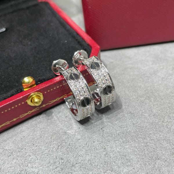 ˇStella JewelryˇLOVE SILBERNE OHRRINGE AUS KERAMIK MIT DIAMANTEN