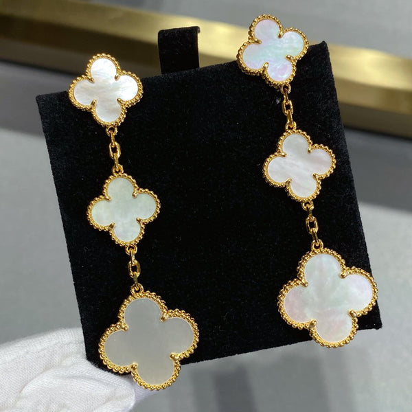 ˇStella JewelryˇCLOVER MOP 3 MOTIFS GOLD OHRRINGE 