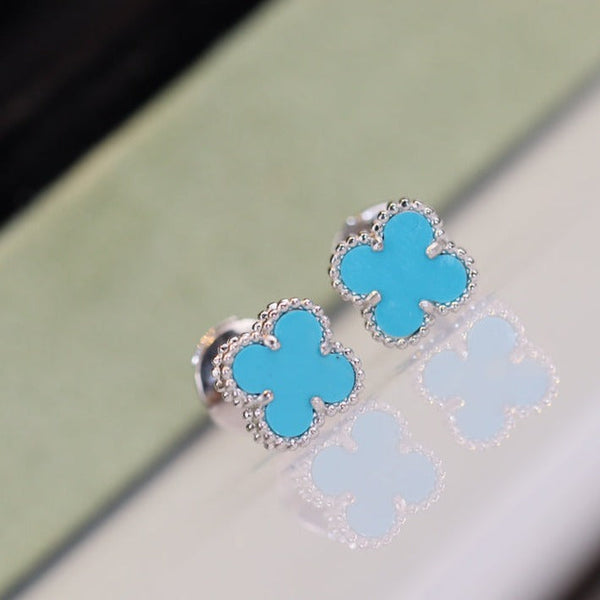 ステラジュエリー クローバー ミニ ターコイズ シルバー スタッドピアス