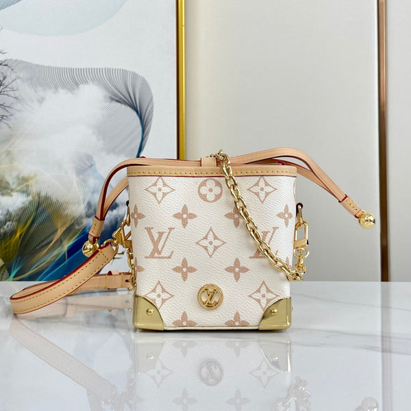 NOE GELDBÖRSE 11,5 NANO CHARM CREME PINK MONOGRAMM CANVAS 