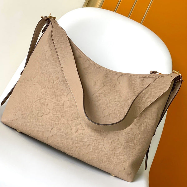 CARRYALL MM 39 BEIGE MONOGRAMM GENARBTES RINDSLEDER 