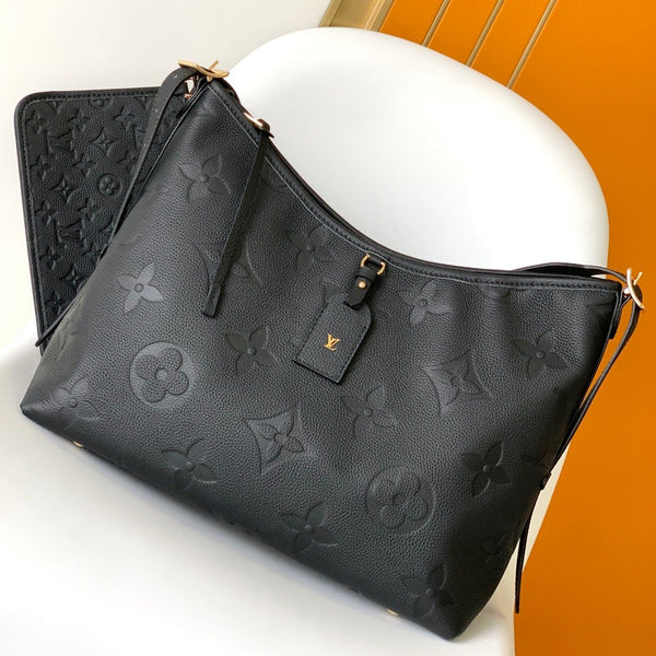CARRYALL MM 39 SCHWARZES GENARBTES RINDSLEDER MIT MONOGRAMM 