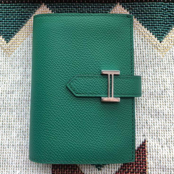 BEARN COMPACT WALLET 12 AUS GRÜNEM WALD-EPSOM-LEDER