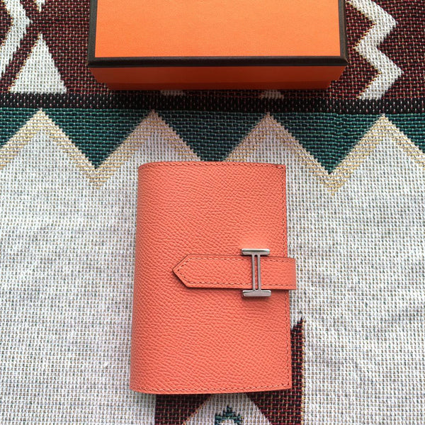 BEARN COMPACT WALLET 12 AUS KÜRBIS-ORANGE-EPSOM-LEDER