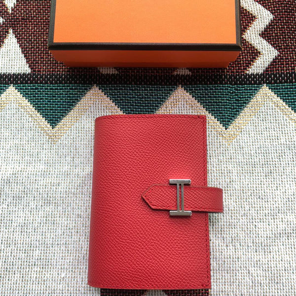 BEARN COMPACT WALLET 12 AUS KARMINROTEM EPSOM-LEDER