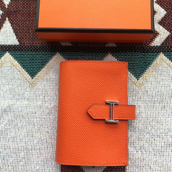 BEARN COMPACT WALLET 12 AUS SALAMANDER ORANGE EPSOM LEDER