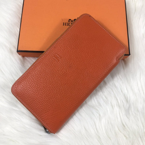 HM SILK'IN CLASSIC WALLET 20 ORANGE GENARBTES KALBSLEDER