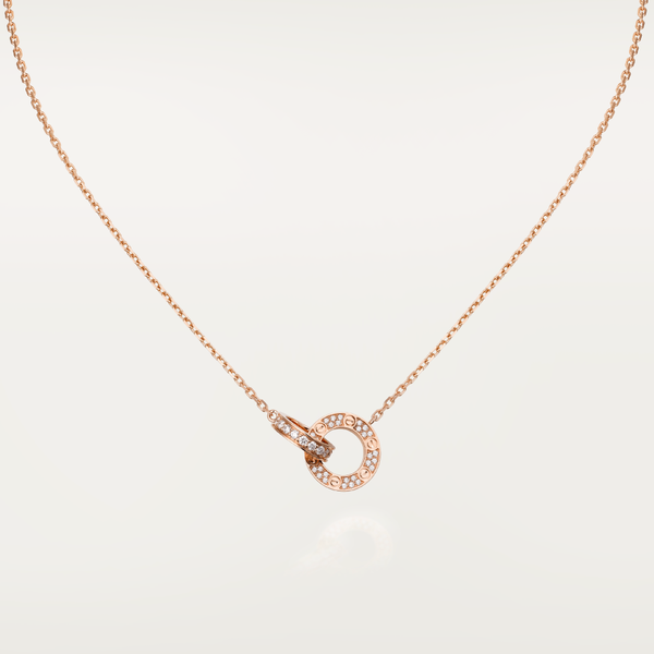 ˇStella JewelryˇLOVE 7,6 MM HALSKETTE ROSÉGOLD UND SILBER VOLL DIAMANT