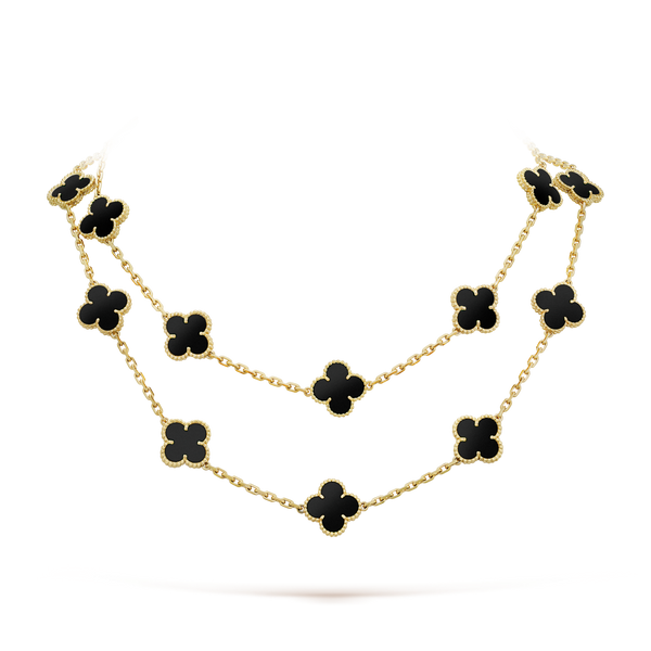 ˇStella JewelryˇCLOVER 20 MOTIFS ONYX HALSKETTE