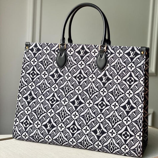 LV SINCE 1854 ONTHEGO GM GRAUES TEXTIL
