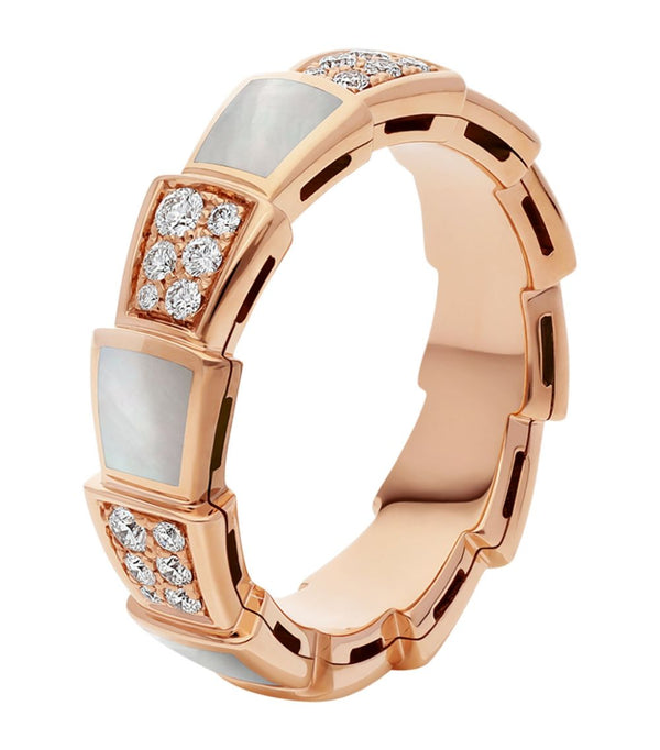ˇStella JewelryˇSERPENTI RING PINK GOLD MOP DIAMOND PAVED 4MM
