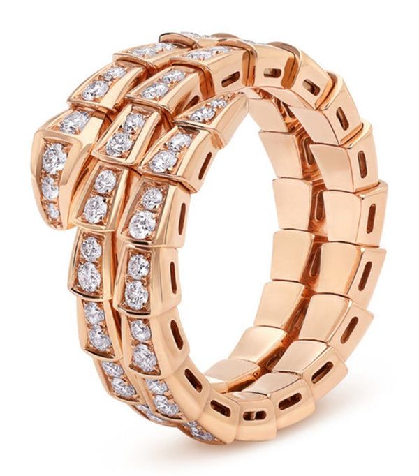ˇStella JewelryˇSERPENTI RING ROTGOLD DIAMANT DOPPELREIHIG
