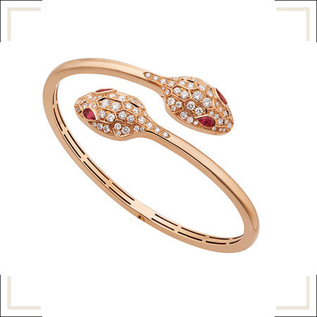 ˇStella JewelryˇSERPENTI ARMBAND ROTGOLD DIAMANT DOPPELSCHLANGE