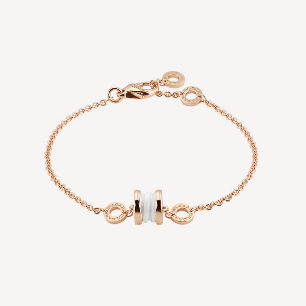 ˇStella JewelryˇZERO 1 SOFT PINK GOLD AND WHITE CERAMIC BRACELET