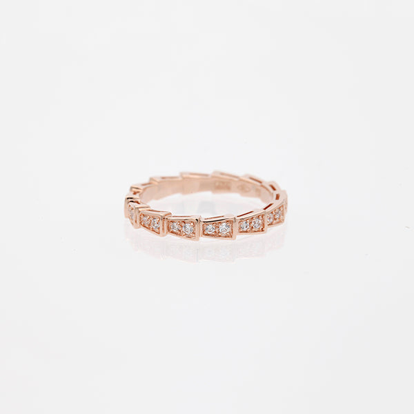 ˇStella JewelryˇSERPENTI RING PINK GOLD DIAMOND PAVED 3MM