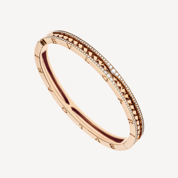 ˇStella JewelryˇZERO 1 SPIRAL AND PAVED DIAMOND PINK GOLD BRACELET