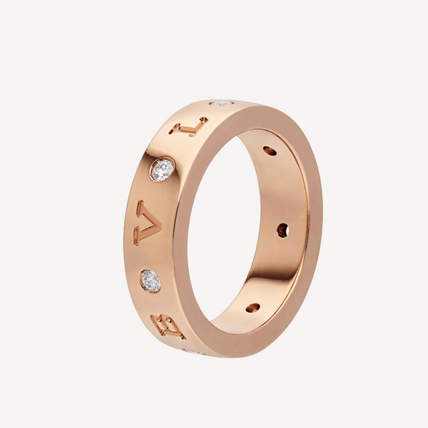 ˇStella JewelryˇZERO 1 ESSENTIAL PINK GOLD BAND WITH DIAMONDS RING