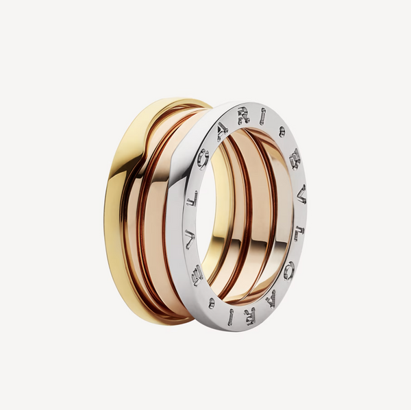 ˇStella JewelryˇZERO 1 THREE-BAND ROSE WHITE AND YELLOW RING