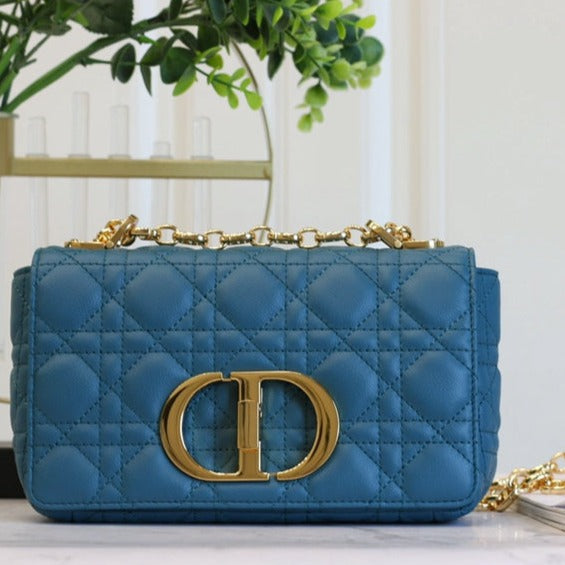 CARO MINI BAG 20 AUS KOBALTBLAUEM KALBSLEDER
