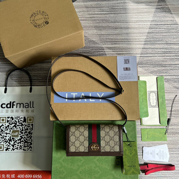 MINI 19 OPHIDIA TASCHE AUS BRAUNEM KALBSLEDER UND BEIGEM CANVAS